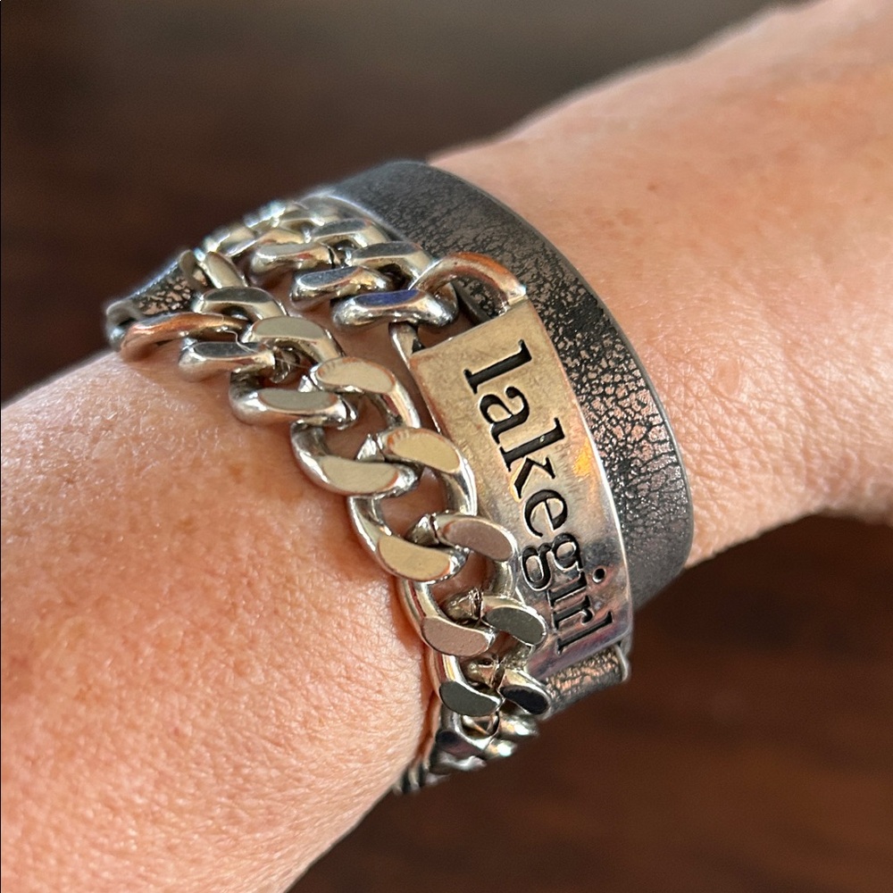 Silver and Black Lakegirl Bracelet wraps three times